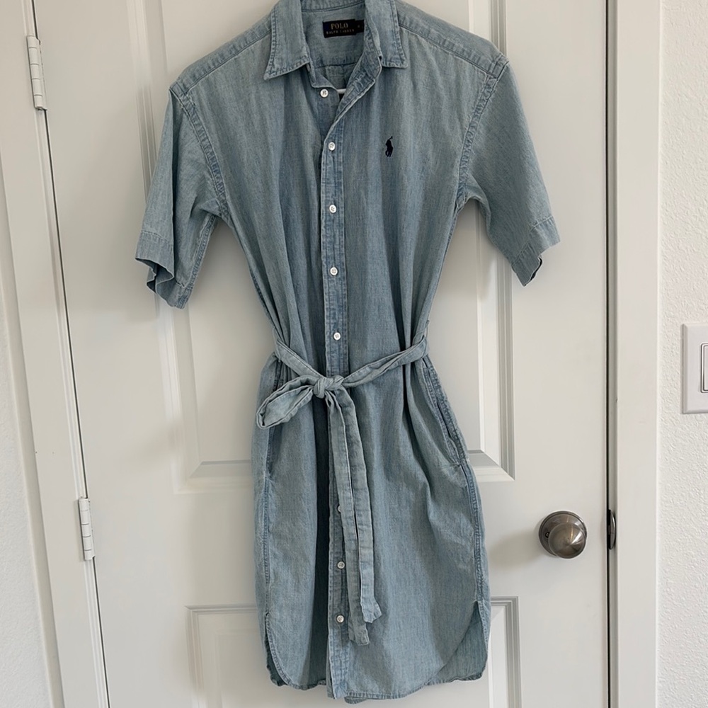 Polo by Ralph Lauren Casual Denim Shirt Dress - Light Blue